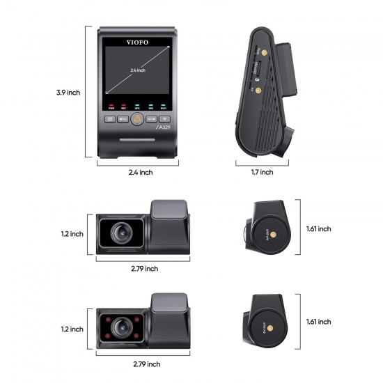 Viofo A329S 3 Kameralı Ön+Arka+İç 4K+2K+2K Wi-Fi 6 HDR Sony STARVIS 2 Sensör GPS'li SSD Destekli Araç Kamerası Viofo A329S 3 Kameralı Ön+Arka+İç 4K+2K+2K Wi-Fi 6 HDR Sony STARVIS 2 Sensör GPS'li SSD Destekli Araç Kamerası