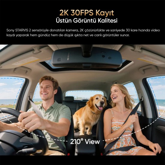 Viofo RCC360 A329S / A329SW Uyumlu 2K Quad HD Kızılötesi Balıkgözü İç Kamera