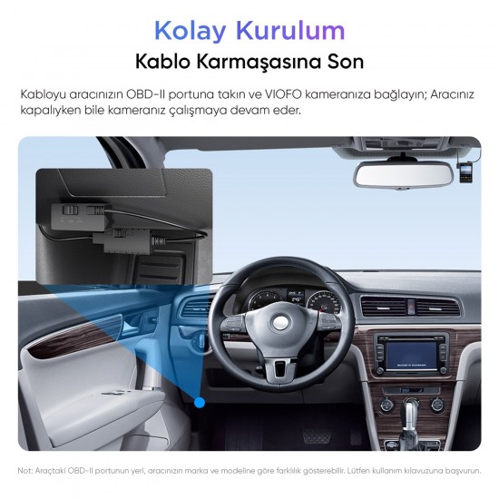 Viofo A229, A329 ve A119 Mini için OP100 OBD2 Park Modu Bağlantı Kablosu