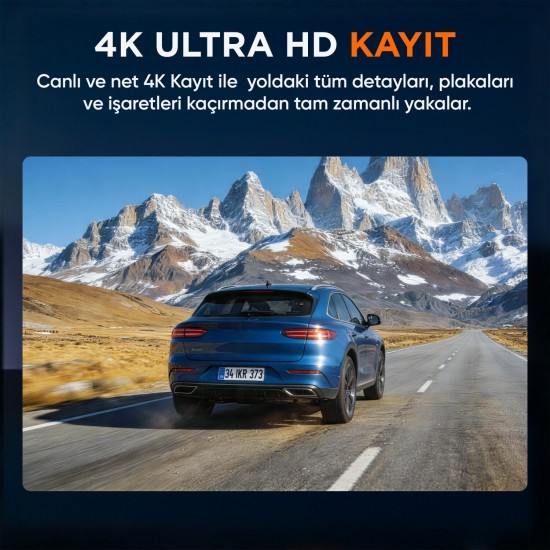 Kawa Mini 7 Pro 4K Ultra HD HDR Wi-Fi 6 GPS'li Mini Araç Kamerası