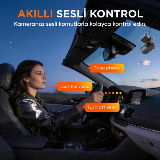 Kawa Mini 7 Pro 4K Ultra HD HDR Wi-Fi 6 GPS'li Mini Araç Kamerası