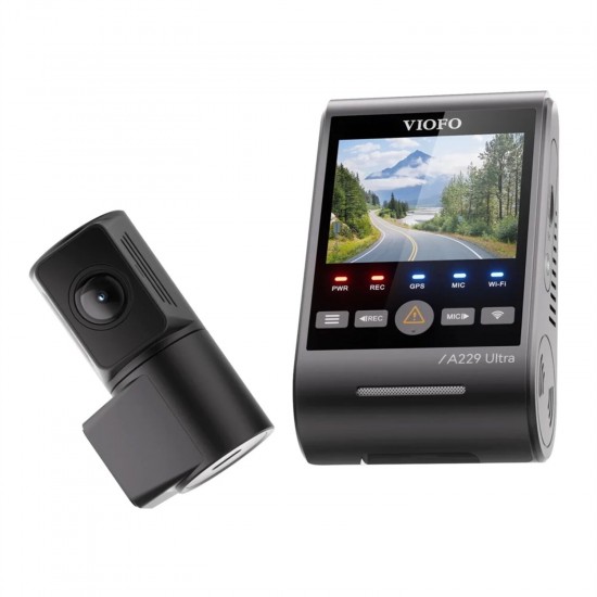 Viofo A229 Ultra 2 Kameralı Ön ve Arka 4K+4K Sony Starvis 2 Sensörlü Dual HDR Wi-Fi 6 GPS'li Araç Kamerası
