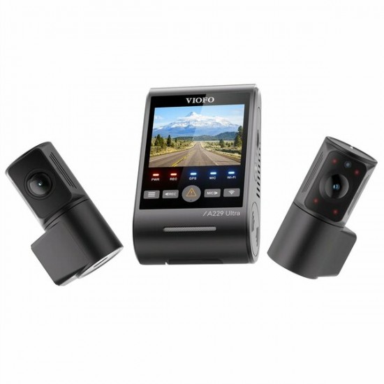 Viofo A229 Ultra 3 Kameralı Ön+Arka+İç 4K+4K+1080P HDR Sony STARVIS 2 Sensörlü Wi-Fi 6 GPS'li Araç Kamerası