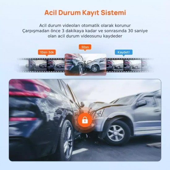 İstanbul/Kocaeli/Sakarya Montaj Dahil 70Mai A410 Çift Kameralı Araç Kamerası Paketi