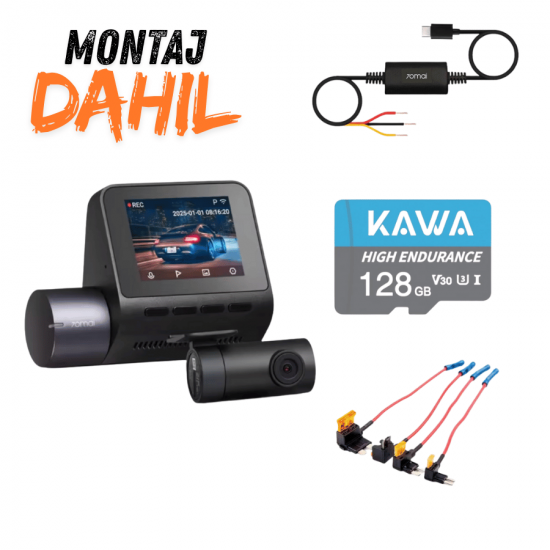 İstanbul/Kocaeli/Sakarya Montaj Dahil 70Mai A410 Çift Kameralı Araç Kamerası Paketi