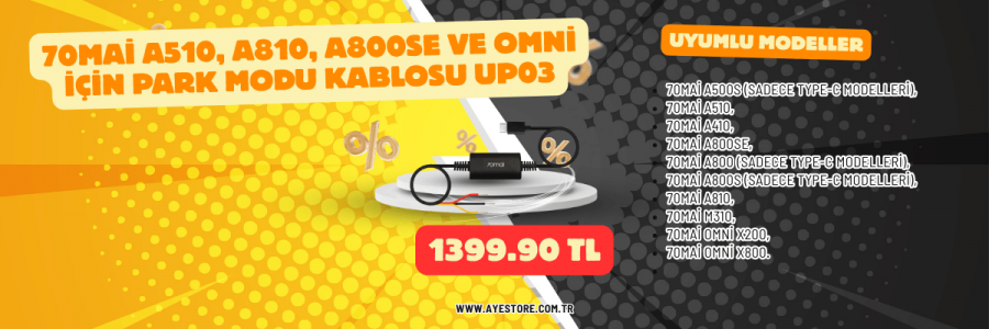 70mai A510, A810, A800se ve Omni İçin Park Modu Kablosu UP03