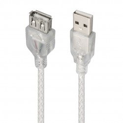 1.5 Metre Şeffaf USB Kablo Uzatma / Dişi USB - Erkek USB