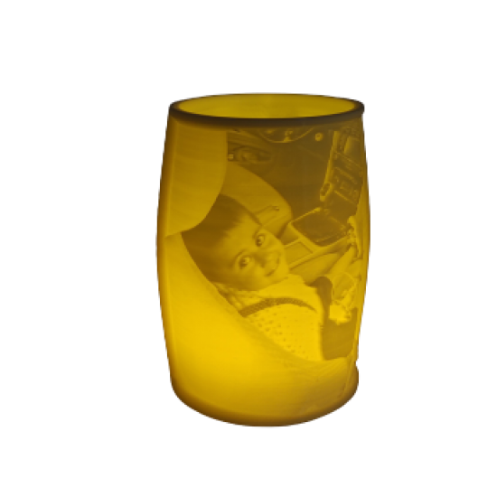 Kişiye Özel 3D Fotoğraflı Fıçı LED Mumluk