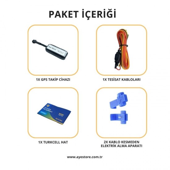 Aye Store Araç Takip Sistemi | 12 Aylık Hat ve Program Kullanımı Dahil