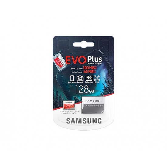Samsung Evo Plus 128 GB U3 Micro SD Hafıza Kartı MC128HA Samsung Evo Plus 128 GB U3 Micro SD Hafıza Kartı MC128HA