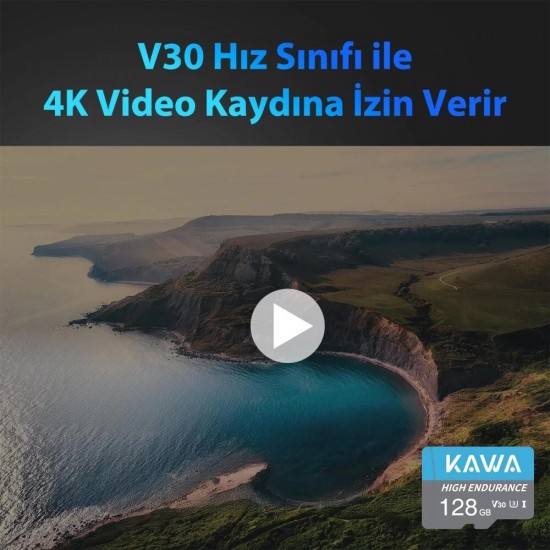 Kawa High Endurance U3 V30 100MB/s Okuma 60MB/s Yazma 128GB Micro SD Hafıza Kartı Kawa High Endurance U3 V30 100MB/s Okuma 60MB/s Yazma 128GB Micro SD Hafıza Kartı