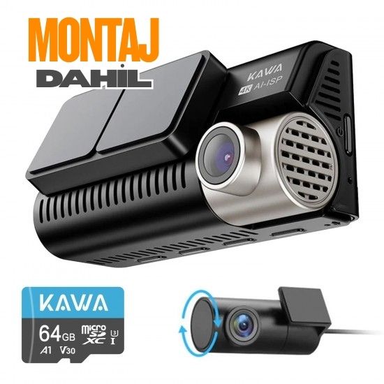 İstanbul/Kocaeli/Sakarya Montaj Dahil Kawa D11 Çift Kameralı Araç Kamerası Paketi