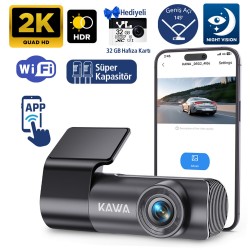 Kawa D5 Gen2 2K 1296P WiFi 32GB Hafıza Kartlı Akıllı Araç Kamerası