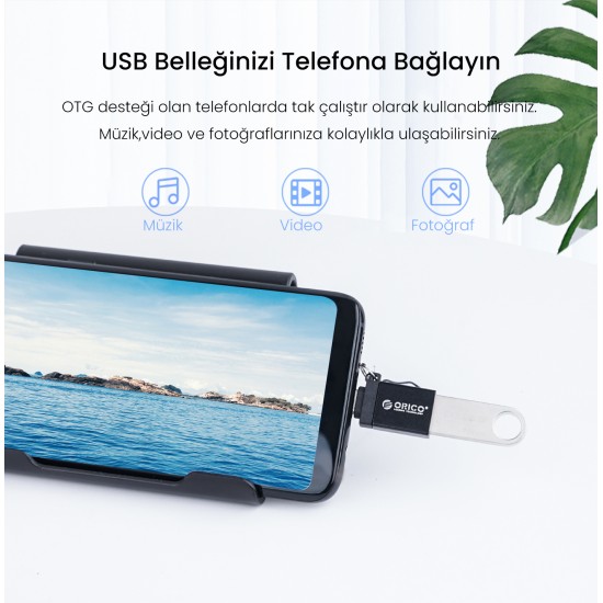 Orico Type-C to USB 3.0 Dönüştürücü Adaptör Siyah