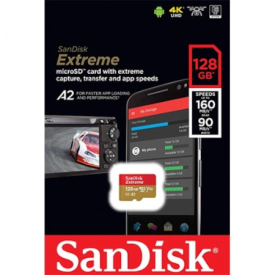 SanDisk Extreme 128GB microSDXC UHS-I Hafıza Kartı