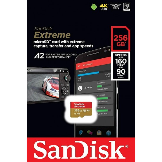 SanDisk Extreme 256microSDXC UHS-I Hafıza Kartı