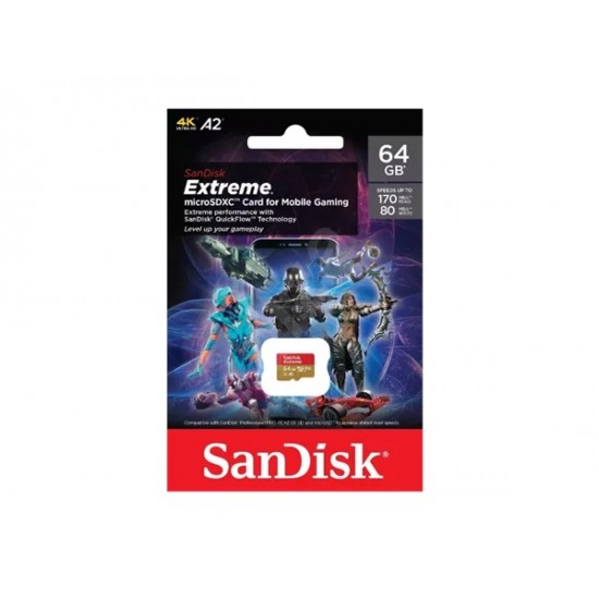 SanDisk Extreme 64GB microSDXC UHS-I Hafıza Kartı