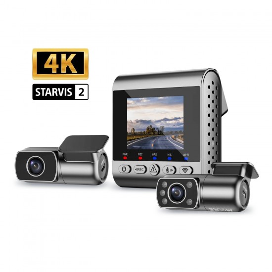 SJCAM M60 3 Kameralı Ön+İç+Arka 4K+FHD+FHD HDR Sony Starvis 2 Sensörlü WiFi GPS'li Araç Kamerası
