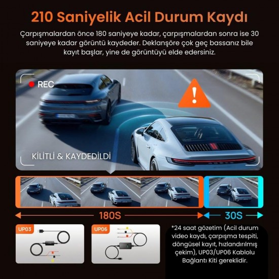 İstanbul/Kocaeli/Sakarya Montaj Dahil 70Mai T400 3 Kameralı Araç Kamerası Paketi