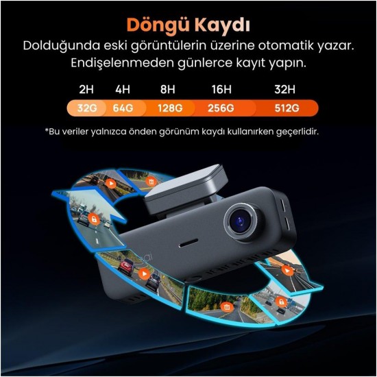 İstanbul/Kocaeli/Sakarya Montaj Dahil 70Mai T400 3 Kameralı Araç Kamerası Paketi