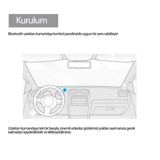 Viofo A129 / A139 / T130 / A229 / A119 Mini İçin Bluetooth Uzaktan Kumanda