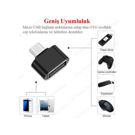 Micro USB to USB OTG Çevirici Dönüştürücü Siyah Micro USB to USB OTG Çevirici Dönüştürücü Siyah